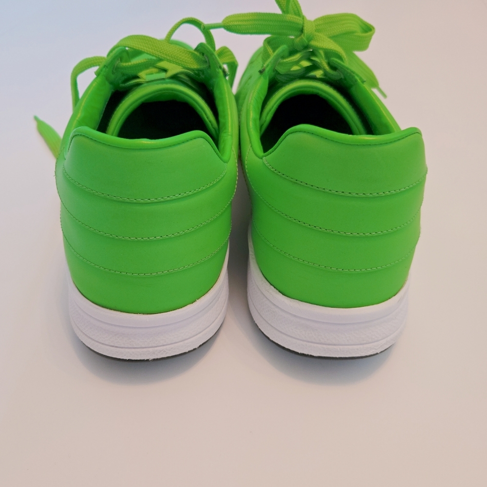 GUCCI neon green ipanema perforated leather lace up sneaker running shoes 10.5 - Picture 8 of 10